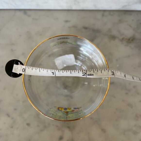 SPODE Christmas Tree Pattern Gold Rimm Stemless Wine Glass - Picture 9 of 10